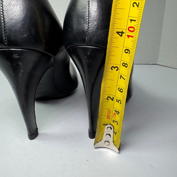 Prada Black Leather Pointed Toe Stiletto High Heel Pumps Made in Italy Women's - Picture 11 of 11